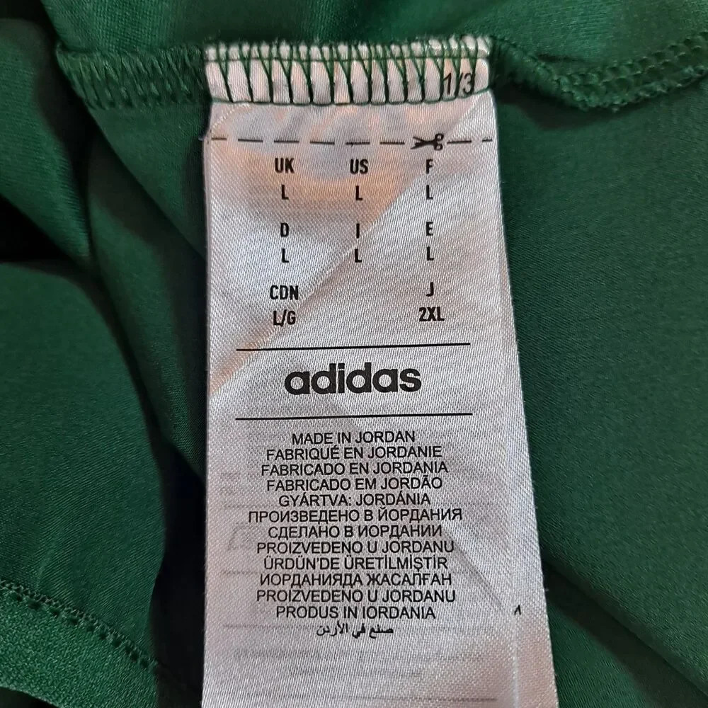 Adidas Mens Sideline 1/4 Zip Short Sleeve Pullover Shirt Size L Dark Green